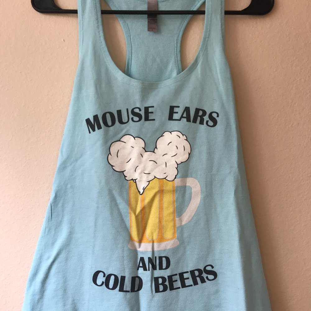 Mouse Ears, Cold Beers Blue Tank Top